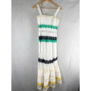 STELLAH Color Block Lace Trim Midi Visit Dress Size XS